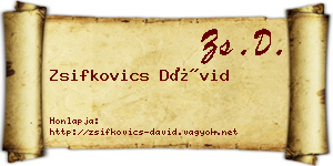 Zsifkovics Dávid névjegykártya